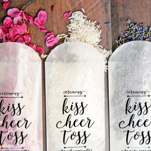 Wedding Petal Toss Glassine Envelopes - DIY Aisle Exit - Kiss Cheer Toss - Pack of 20 Small Size Bags #011