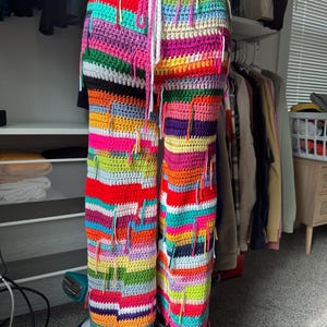 Ready-to-Ship Crochet Festival Pants | Crochet Festival Outfit | Rave Crochet | Crochet Fringe Pants | One-of-One Crochet | Custom Crochet