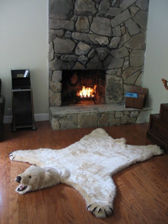 Polar White Faux Bearskin Rug De