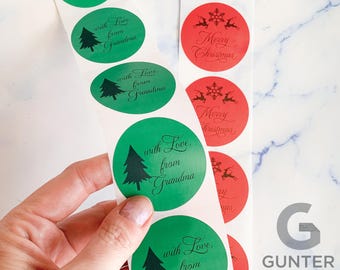 Custom Christmas Gift Stickers, Holiday Tag, From Grandma 2”