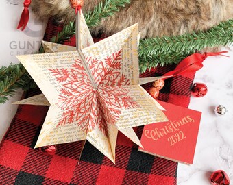 Recycled Vintage Paper Ornament - Made from 1952 encyclopedias - star book