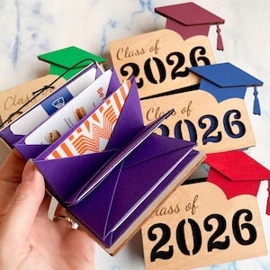 Personalized Folded Paper Gift Card Holder, Graduation Gift