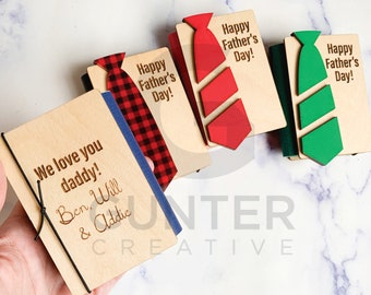 Personalized Father's Day Gift Card Holder, Folded Paper Book
