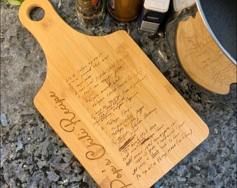 Mom's Recipe, Custom Cutting board with recipe, Bamboo, recipe clean up