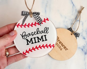 Personalized Baseball Fan Ornament: Engraved Acrylic & Birch