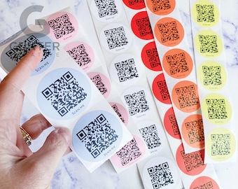 Custom 2” QR code stickers, QR labels for packaging, parties, advertising