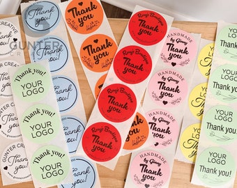 Custom thank you STICKERS, packaging sticker, choose and customize a logo or use your own, for business, small business logo