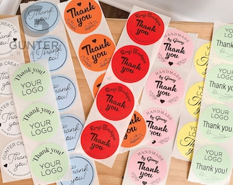 Custom thank you STICKERS, packaging sticker, choose and customize a logo or use your own, for business, small business logo