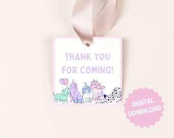 Puppy Paw-ty Birthday Favor Tags, Favor Sticker, Let's Paw-ty, Puppy Party Birthday Editable Printable Template, INSTANT DOWNLOAD