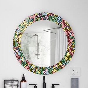 Mirror for Kids, Child Mirror Wall Decor for Bathroom, Kids Mirror with Tempered Glass, Kids Room Mirror,  Colorful Children Mirror Decor