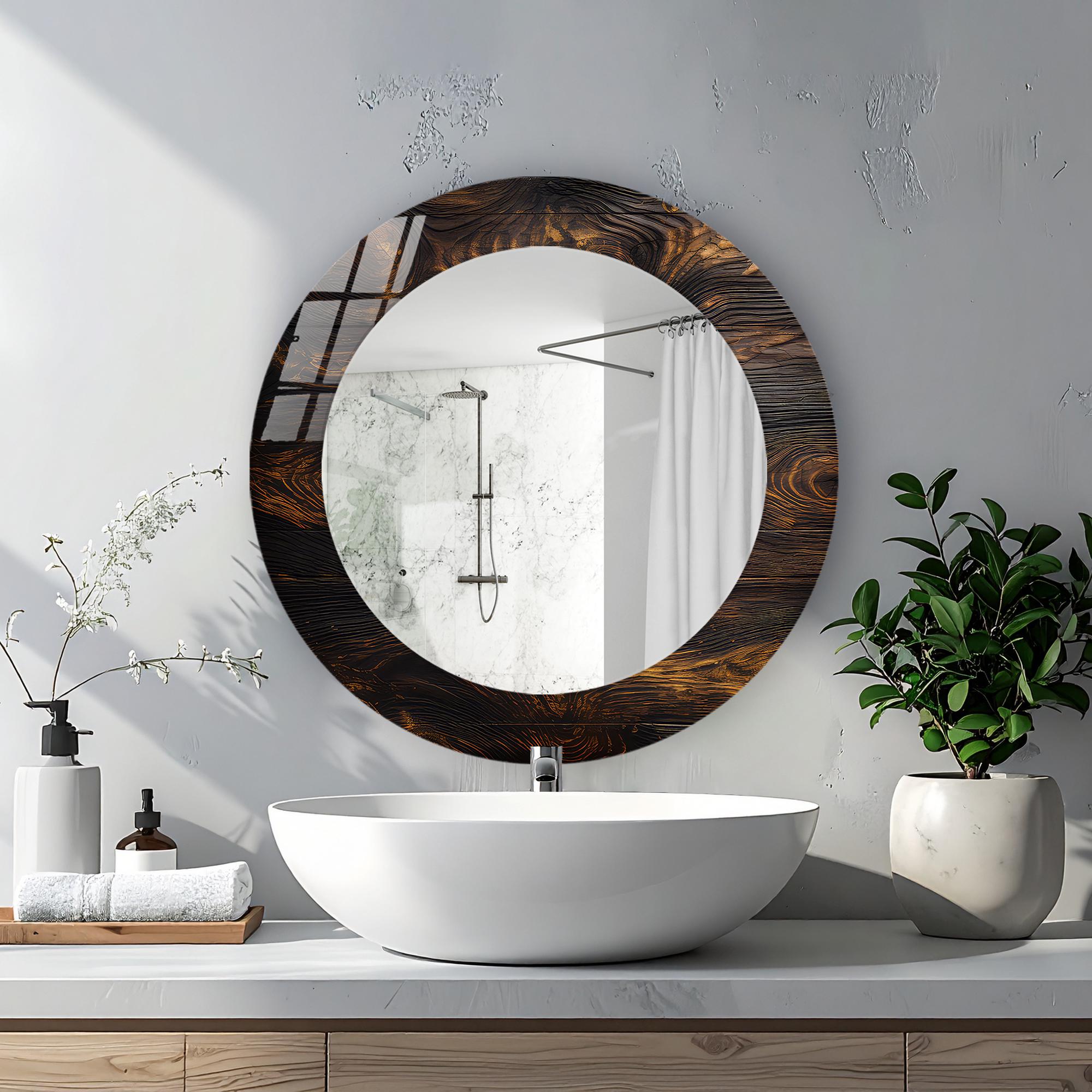 Lignes épurées pour ce miroir en bois marron