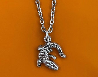 Alligator Necklace Silver Pendant Necklace Tarnish Free Stainless Steel Chain  Mens Silver Chain Women&#39;s Necklace Pendant Necklace