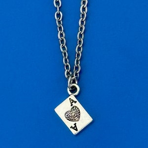 Herz Ass Halskette • Herren Anhänger Halskette • Herren Silber Kette • Schmuck für Ihn • Spielkarte Halskette • Herren Halsketten • Minimalistisch