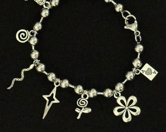Build your own Charm Bracelet Silver , Custom Charm Bracelet , Make your own Bracelet , Bead Ball Bracelet, Create your own Charm Bracelet