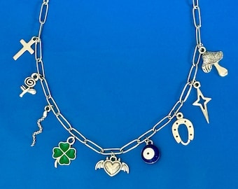 Build your own Charm Necklace Silver , Custom Charm Necklace , Make your own Necklace , Personalised Gift , Create your own Charm Necklace