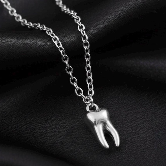 Silver Tooth Necklace Mens Silver Chain Women