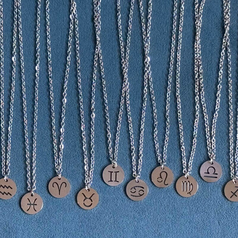 Zodiac Sign Necklace Etsy