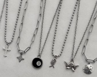Silver Necklace for Men, Silver Pendant Necklace, Silver Mens Necklace, Mens Jewellery, Coin Necklace, Silver Chain Necklace, Charm Necklace