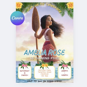 Moana Invitation, Moana 2 Birthday Invitation, Moana Birthday Invitation Template, Editable Invitation, Instant Download