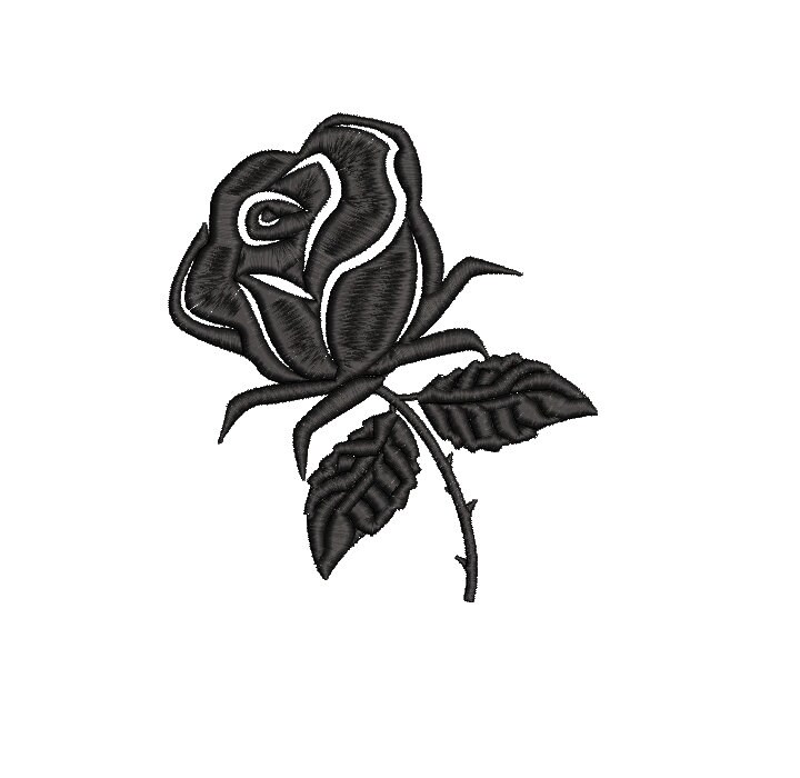 Black Embellished Roses Embroidery Top