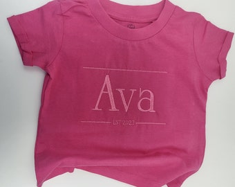 kids custom name Embroidered tshirt