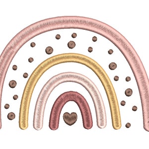 Rainbow BOHO kids embroidery machine design cute rainbow kids tshirt design rainbow sweatshirt embroidery file rainbow embroidery design