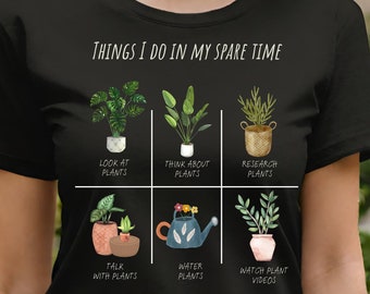 おもしろい植物ママのTシャツ 母の日ギフト 植物愛好家シャツ ガーデニングギフト 植物ママシャツ 植物中毒Tシャツ 暇な時にやること