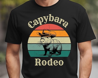 Capibara shirt grappige capibara T-shirt capibara cadeau voor hem cadeau voor haar dierenliefhebber cadeau capibara kleding vintage grafische T knaagdier shirt