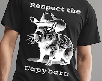 Koszulka z Kapibary Zabawna koszulka z Kapibary Prezent dla Niego Prezent dla Niej Koszulka z Gryzoniami Koszulka z Kapibary Kowboj Koszulka Vintage Graphic Tee Odzież z Kapibary