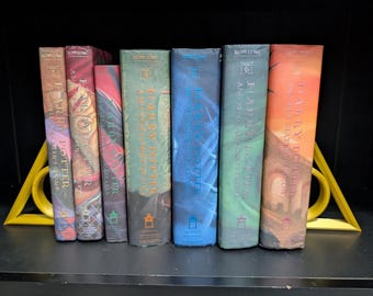Magical Bookends for Reading Nook | Wizard & Witch Decor | Handmade Literary Bookends with Bookmark Included