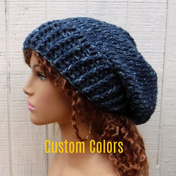 11 Custom Color Choices Slouchy Hat Women/Stonewashed Colors Women Slouchy Hat/Winter Beanie Women/Slouchy Beanie Women/Crochet Hat Women