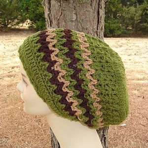 Olivia slouchy beanie women/dread tam hat/slouchy hat women/olive green slouchy hat men/dreadlocks hat