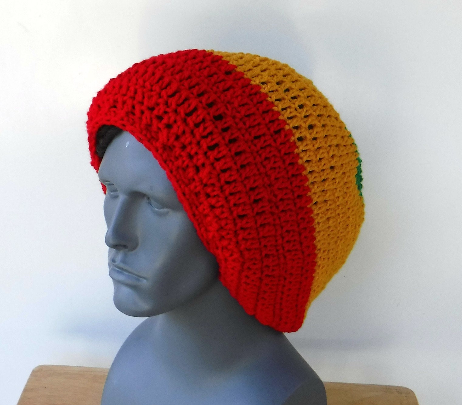 Rasta colors slouchy hat/dreadlocks beanie women men/Irie | Etsy