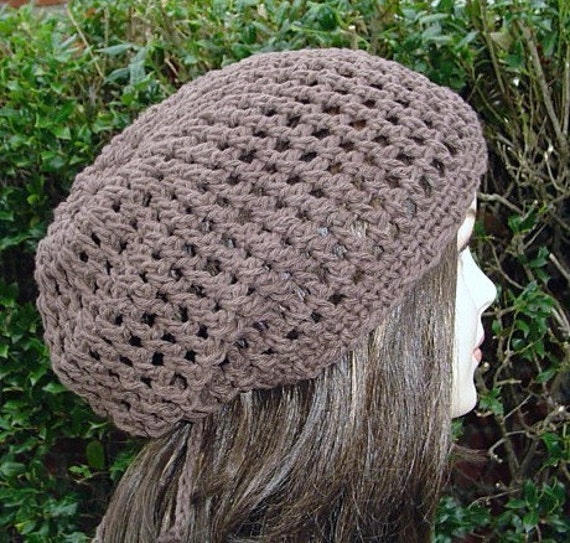 Cotton Slouchy Hat Brown Hippie 