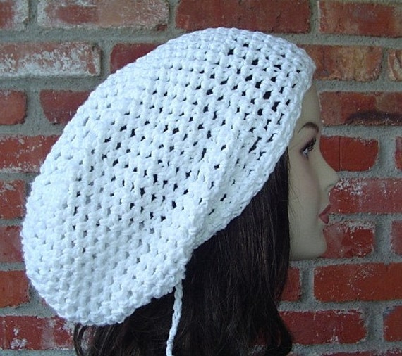 Summer Slouchy Hat Pure White Cotton 