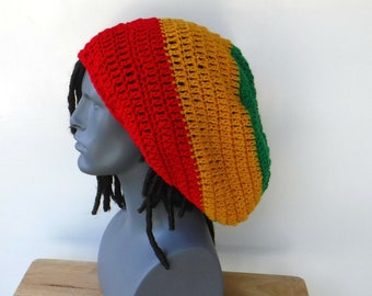 Rasta colors slouchy hat/dreadlocks beanie women men/Irie Jamaica dread tam hat/wide crown slouchy hat/slouchy hat women/slouchy hat for men