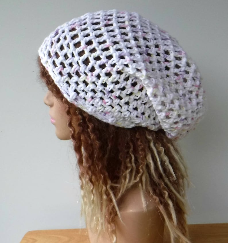 Cotton Slouchy Hat Soft Cotton Woman Slouchy Beanie White Etsy