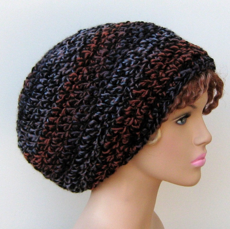 Slouchy hat spice slouchy beanie dread tam hat wool blend rust purple black winter hat