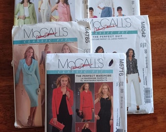 SEWING Lot of 5 Classic Fit sewing patterns/McCalls Palmer Pletsch separates patterns/pants skirts dress jacket sewing patterns/uncut m l xl