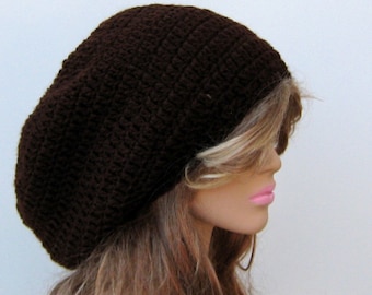 Coffee Brown Slouchy Hat/dark brown Dread Tam hat/Dreadlock Hat men or women/unisex slouchy Beanie Hat women/slouchy hat men/slouchy beanie
