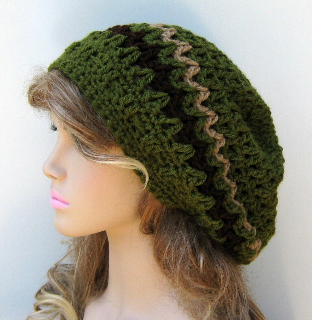 PDF Instant Download Pattern Zigzag Slouchy Beanie Hat or Extend to ...