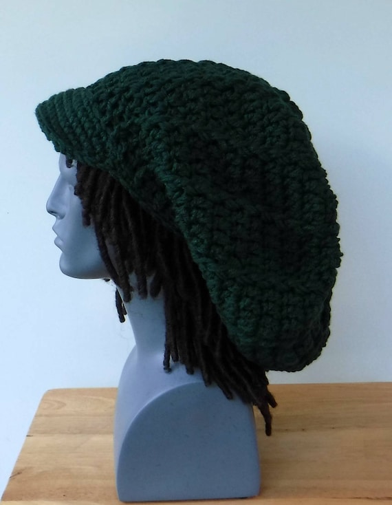Supersized Dreadlocks Cap/Custom Color Visor Dread Tam Hat Hippie Slouchy Newsboy Cap, Woman Beanie Man Cap, Rasta Volume Dread Visor Hat