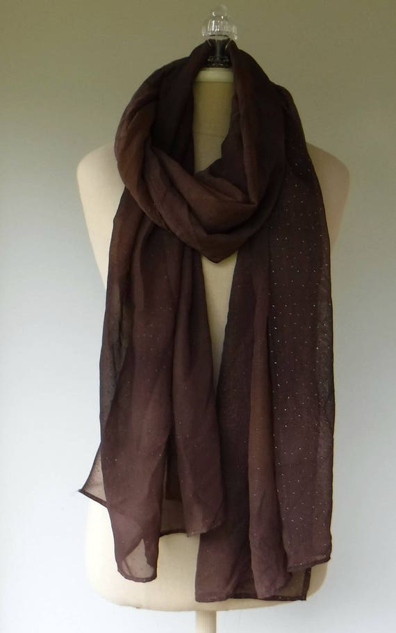 Sale Dupatta/Woman summer scarf, brown Ethnic Vint