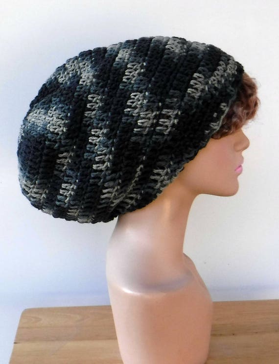Handmade Womens SLOUCHY Beanie Tam Hat Rasta EXTRA BAGGIE Soft BROWN Tan GREEN