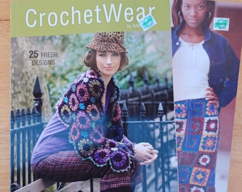 Crochet lot of 2 Leisure Arts wearable accessories crochet books/crochet fashion shrugs granny square skirts tops crochet patterns/crochet