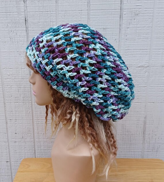 Cotton Slouchy Hat Women/jewel Tones Snood Hat Women/summer Beanie