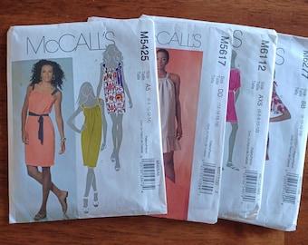SEWING Lot of 4 easy summer dress patterns/McCalls pillow case dress pattern/quick dresses sewing patterns/uncut sizes Medium Large dresses