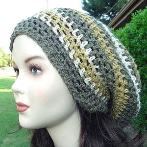 Bonnet ample en laine de chanvre/Bonnet ample unisexe/Bonnet en chanvre naturel vert curry/Bonnet d'hiver pour femme/Bonnet d'été pour femme ou homme/Bonnet hippie