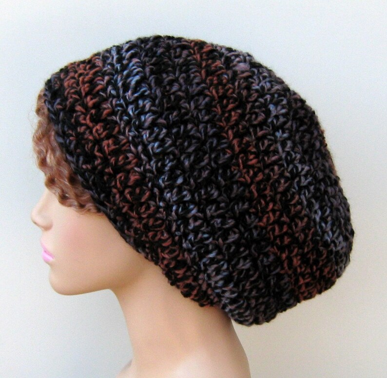 Slouchy hat spice slouchy beanie dread tam hat wool blend rust purple black winter hat