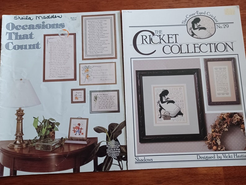 Cross stitch big lot of 11 vintage cross stitch booklets/traditional embroidery charts pattern books/friends cross stitch patterns/charted image 2